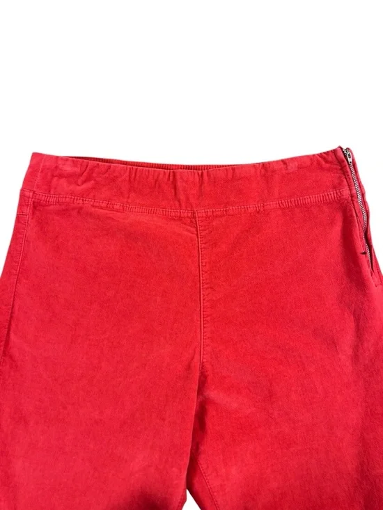 FREE PEOPLE In My Feelings Velvet Crop Slim Flare Pants Red M NWOT Retro Boho - Picture 5 of 15